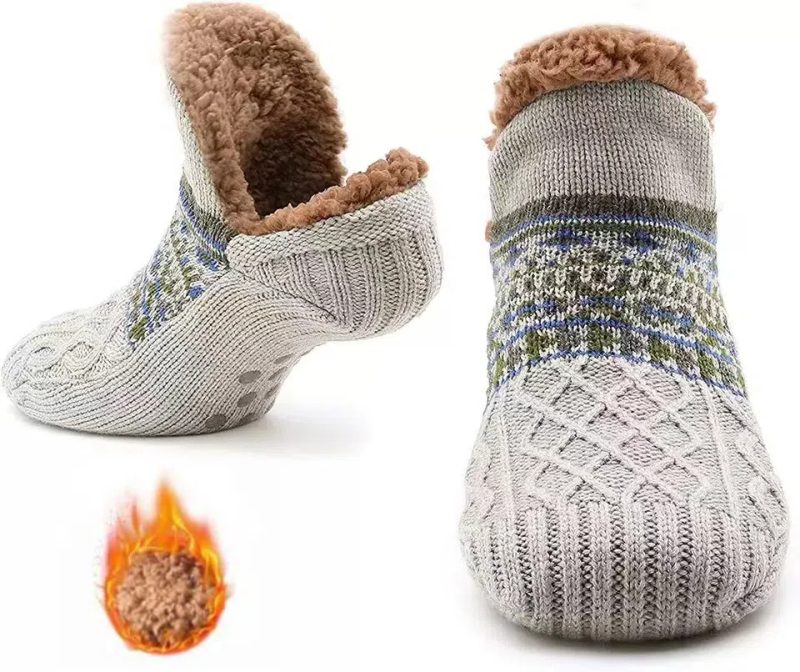 Thermal Mens Fluffy Slipper Socks Winter Warm Women Short Cotton Thickened Home Sleeping Soft Non Slip Grip Fuzzy Floor Socks - Image 2