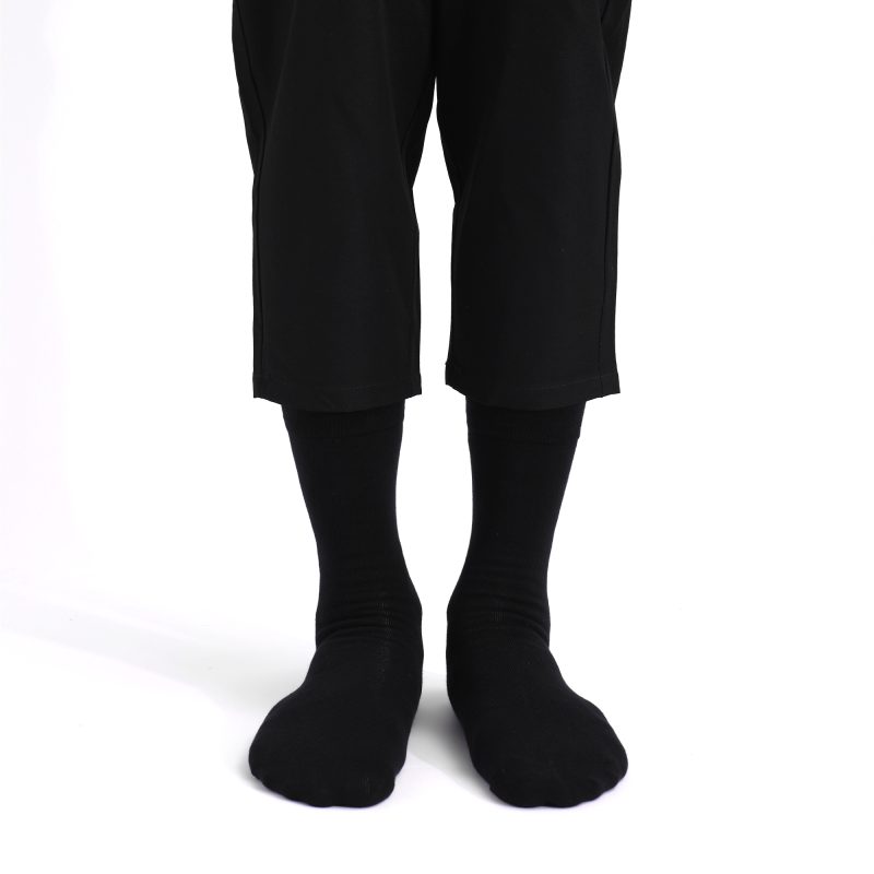 5 Pairs Mens Dress Socks stripe Plus Size，High Quality Combed Cotton Crew Socks，Black Cool Breathable Casual Socks for men - Image 3