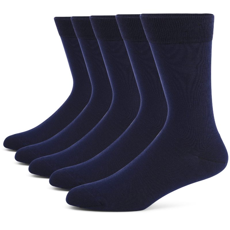 5 Pairs Mens Dress Socks stripe Plus Size，High Quality Combed Cotton Crew Socks，Black Cool Breathable Casual Socks for men - Image 7