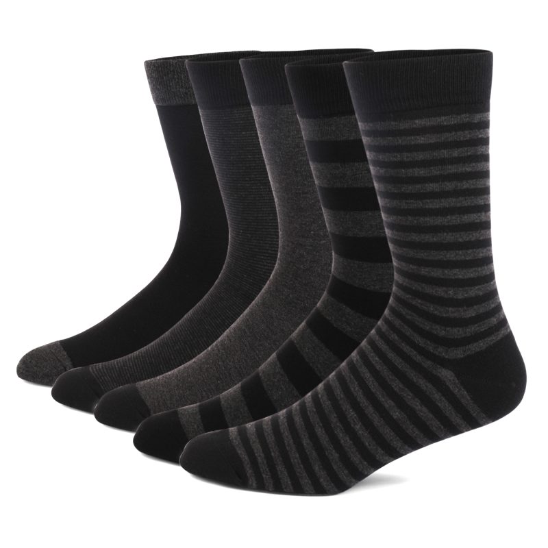 5 Pairs Mens Dress Socks Plus Size,High Quality Combed Cotton Crew Socks,Black Cool Argyle Breathable Casual Socks for men - Image 7