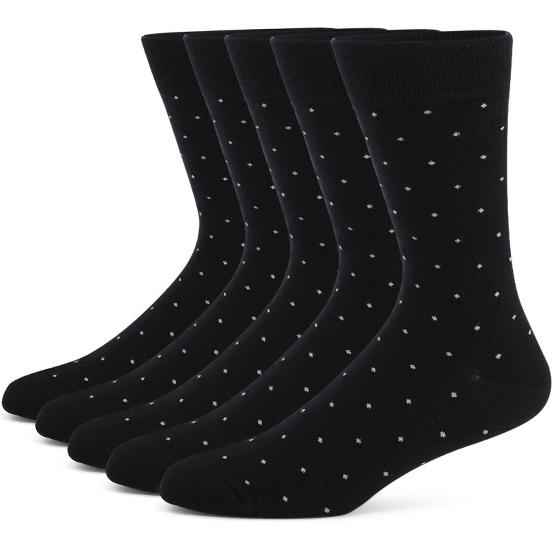 5 Pairs Mens Dress Socks Plus Size,High Quality Combed Cotton Crew Socks,Black Cool Argyle Breathable Casual Socks for men - Image 11