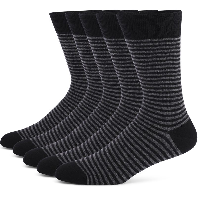 5 Pairs Mens Dress Socks Plus Size,High Quality Combed Cotton Crew Socks,Black Cool Argyle Breathable Casual Socks for men - Image 12