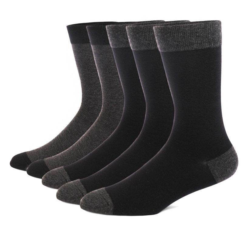5 Pairs Mens Dress Socks Plus Size,High Quality Combed Cotton Crew Socks,Black Cool Argyle Breathable Casual Socks for men - Image 18