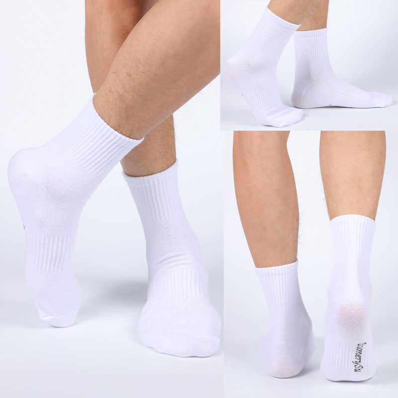 3 Pairs/Lot Mens Socks Dress Long Running Casual Thick Cotton Solid Outdoor Breathable Climbing Business Sock 3 Colors Male Gift - Image 4