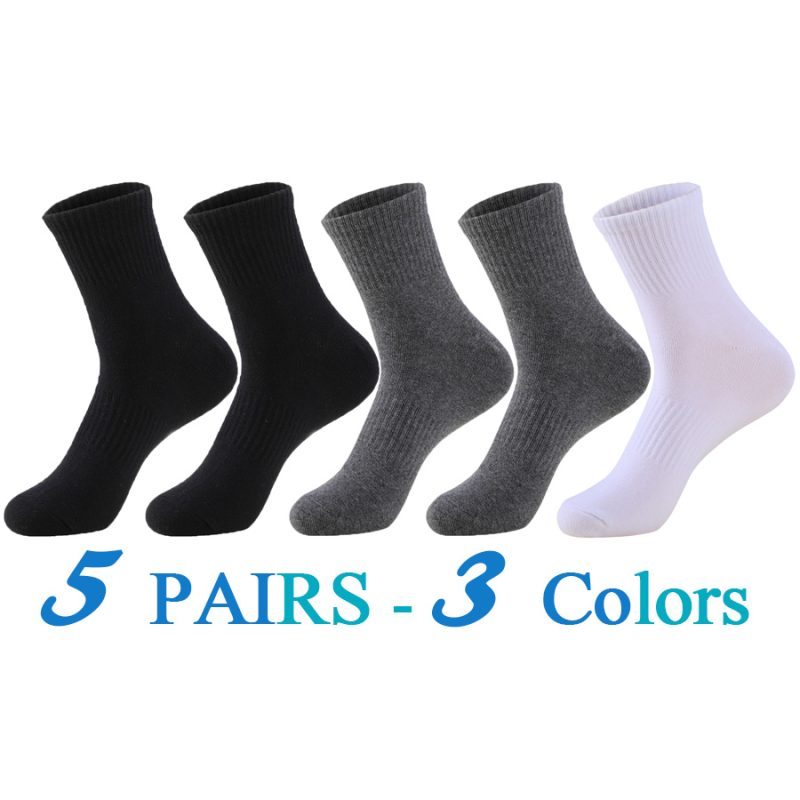 3 Pairs/Lot Mens Socks Dress Long Running Casual Thick Cotton Solid Outdoor Breathable Climbing Business Sock 3 Colors Male Gift - Image 6