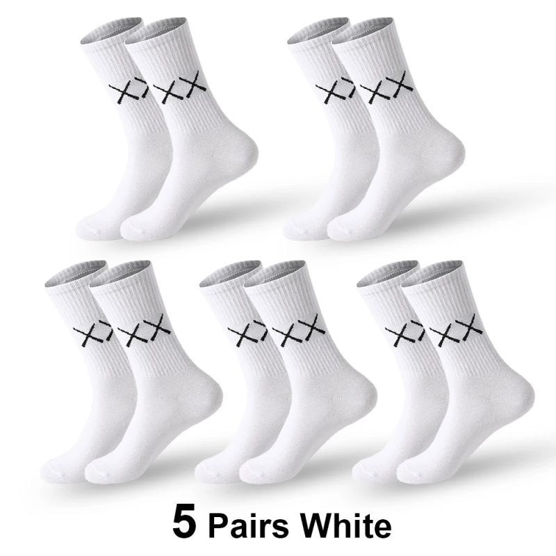 5Pairs/Lot Cotton Socks Men Soft Breathable Long Socks FASHION Solid Color deodorize white Socks Man Outdoor Sports Soccer Sock - Image 7