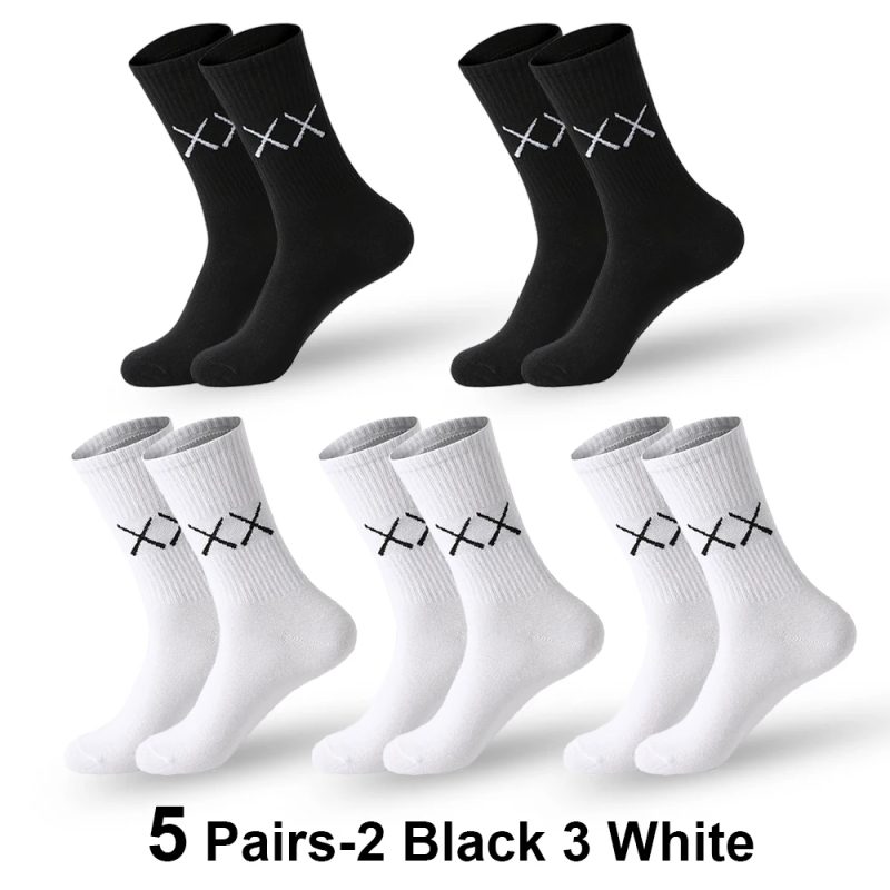 5Pairs/Lot Cotton Socks Men Soft Breathable Long Socks FASHION Solid Color deodorize white Socks Man Outdoor Sports Soccer Sock - Image 9