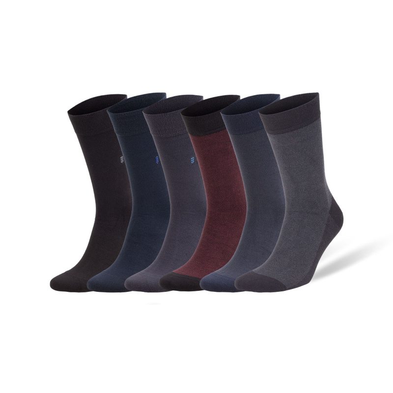 6 Pairs Bamboo Rayon Dress Socks for Men Business Trouser Socks Shoe Size 8 to 11.5 - Image 2