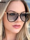 48041 Women Brand Sunglasses Mirror Retro Sun Glasses for Women Luxury Vintage Shades Female Black Oculos