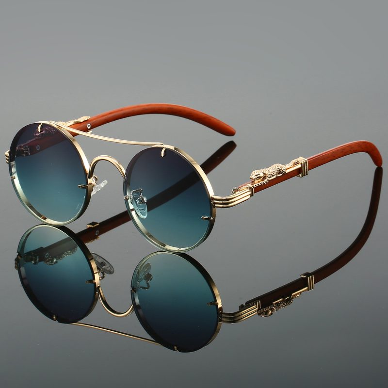 KAMMPT Retro Round Metal Sunglasses Fashion Pilot Gradient Driving Men's Shades Women Vintage Trendy Brand Design Sun Glasses - Image 2