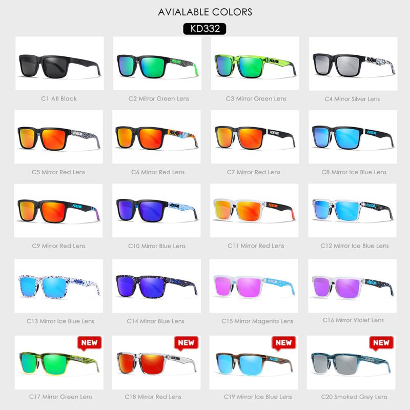 New KDEAM Brand High Quality Men Square Sunglasses Colors Sports Polarized Sun Glasses Reflective Coating Mirrored Lens UV400 - Image 5