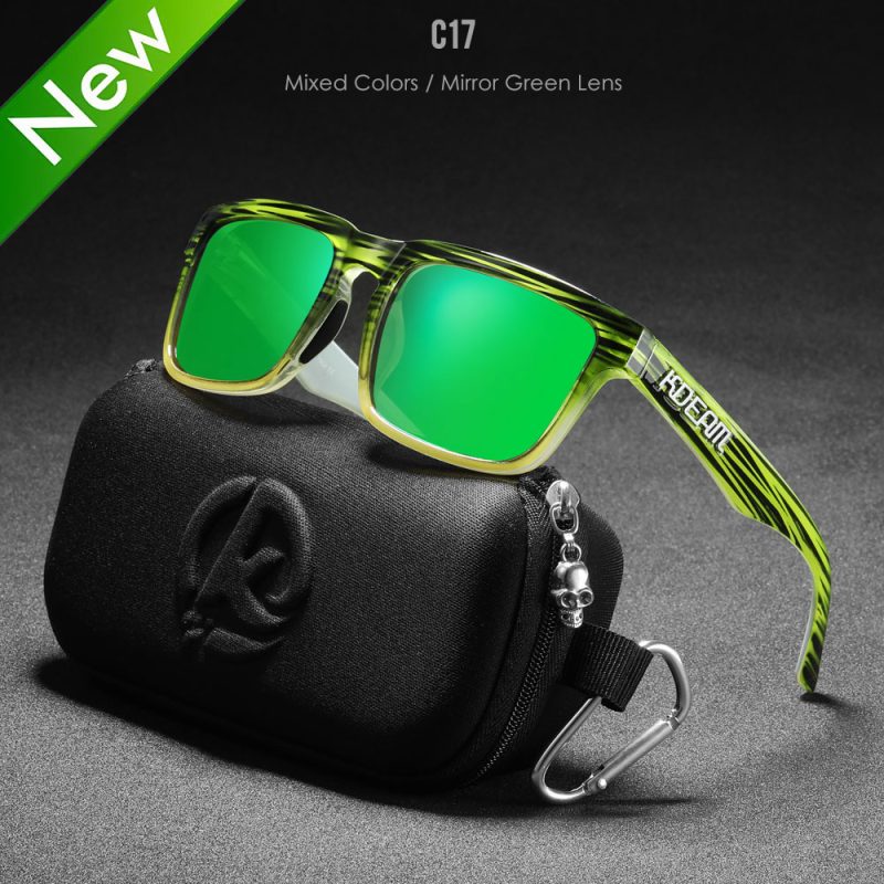 New KDEAM Brand High Quality Men Square Sunglasses Colors Sports Polarized Sun Glasses Reflective Coating Mirrored Lens UV400 - Image 7