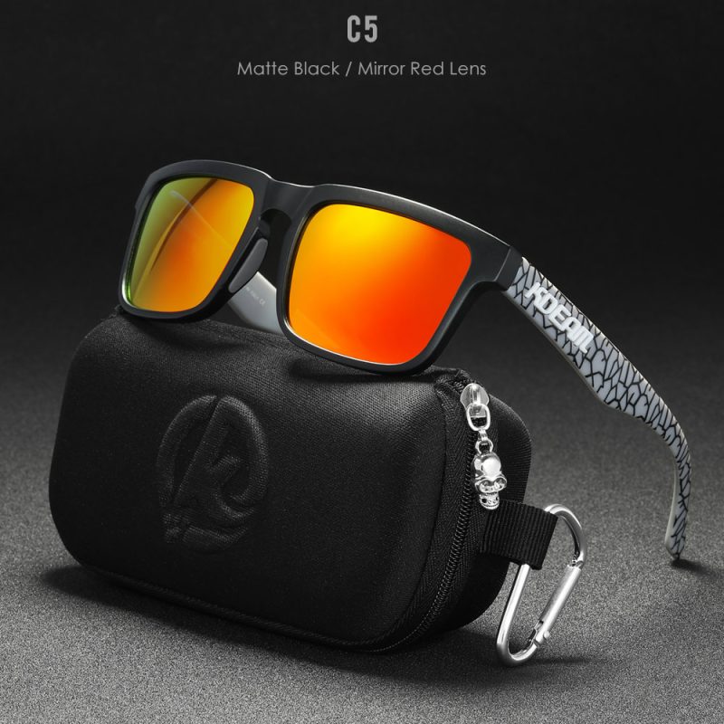 New KDEAM Brand High Quality Men Square Sunglasses Colors Sports Polarized Sun Glasses Reflective Coating Mirrored Lens UV400 - Image 12