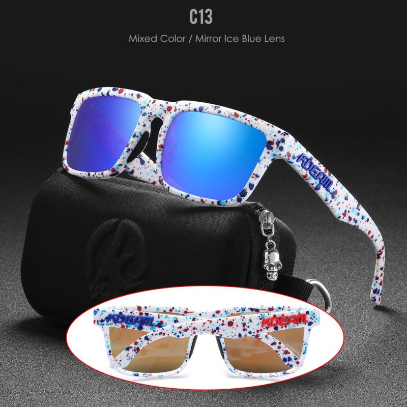 New KDEAM Brand High Quality Men Square Sunglasses Colors Sports Polarized Sun Glasses Reflective Coating Mirrored Lens UV400 - Image 20