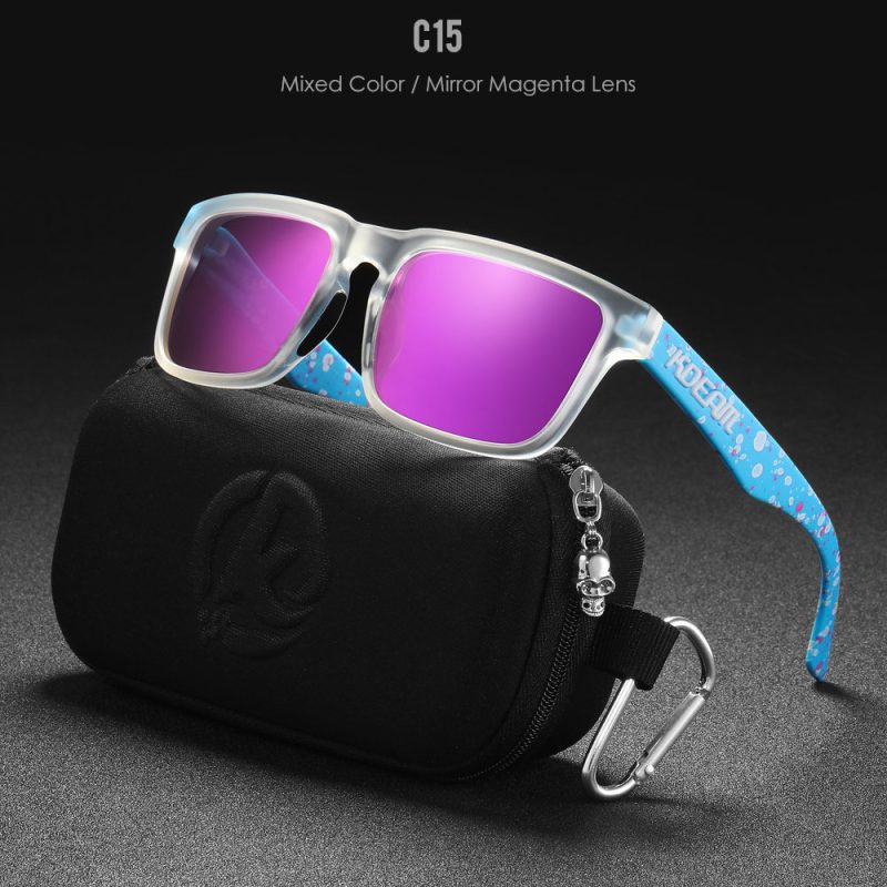 New KDEAM Brand High Quality Men Square Sunglasses Colors Sports Polarized Sun Glasses Reflective Coating Mirrored Lens UV400 - Image 22