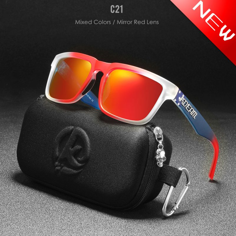 New KDEAM Brand High Quality Men Square Sunglasses Colors Sports Polarized Sun Glasses Reflective Coating Mirrored Lens UV400 - Image 27