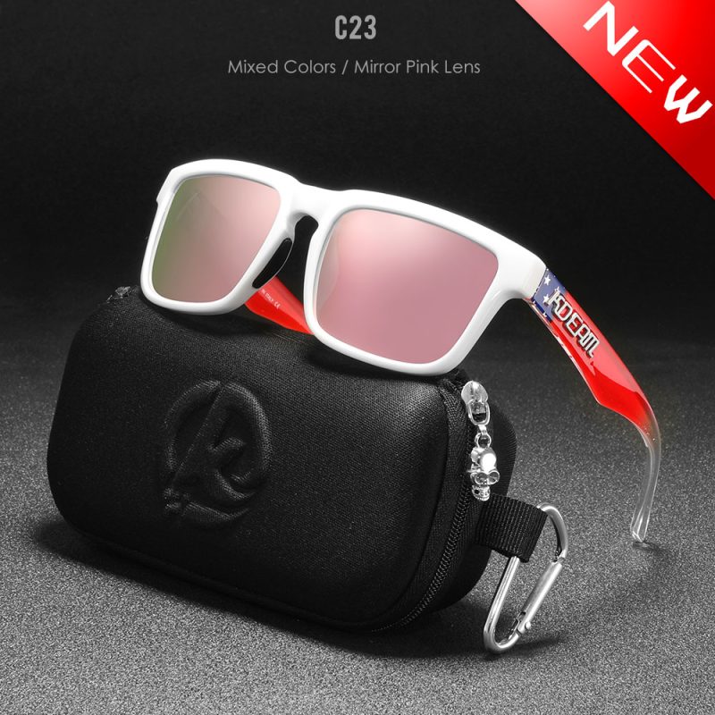 New KDEAM Brand High Quality Men Square Sunglasses Colors Sports Polarized Sun Glasses Reflective Coating Mirrored Lens UV400 - Image 29