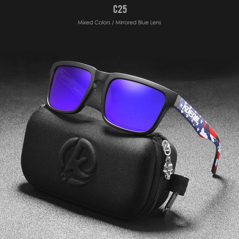 New KDEAM Brand High Quality Men Square Sunglasses Colors Sports Polarized Sun Glasses Reflective Coating Mirrored Lens UV400 - Image 31