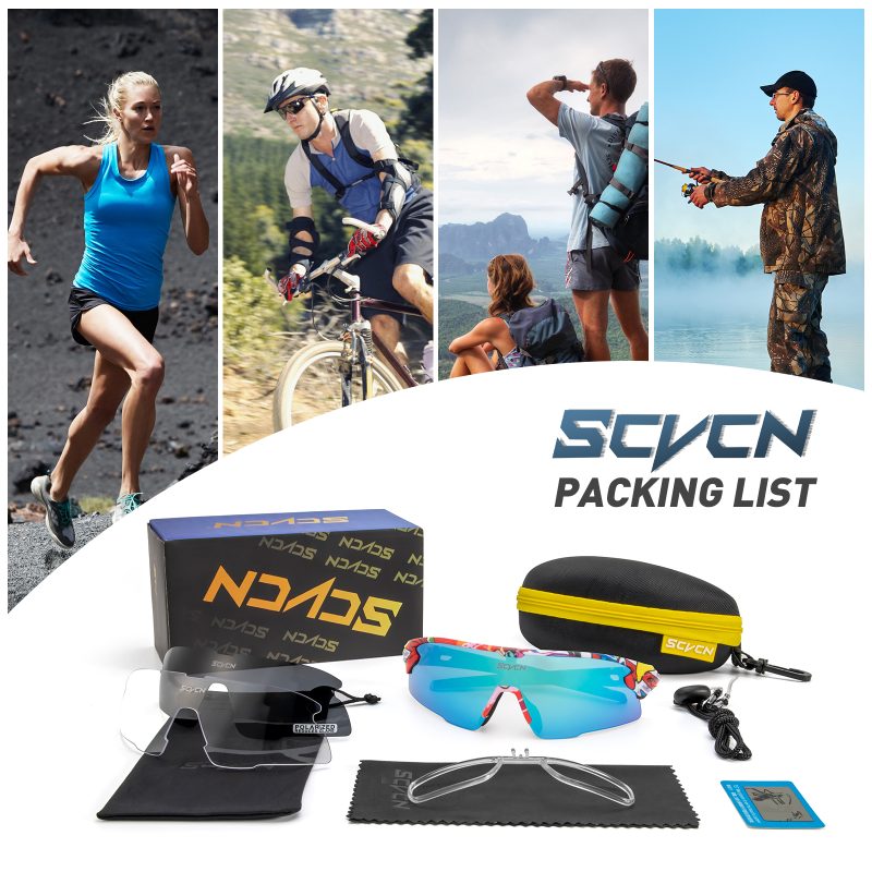 SCVCN Cycling Glasses HD High Contrast UV400 Polarized Cycling Glasses Men Women Sports Running Ski Mountain Sunglasses - Image 6