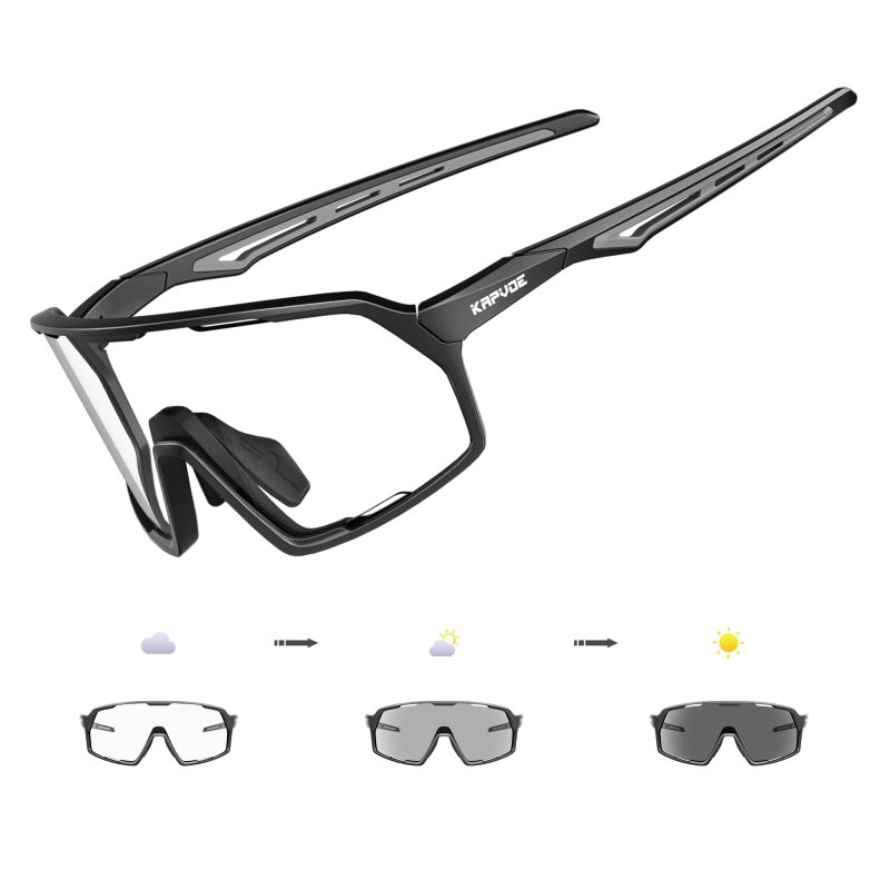 KAPVOE Photochromic Cycling Glasses Sports Sunglasses for Men Women UV400 Protection Bicycle MTB Mountain Bike Sunglasses