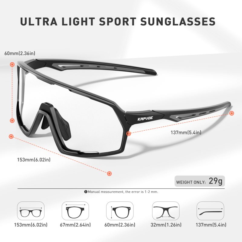 KAPVOE Photochromic Cycling Glasses Sports Sunglasses for Men Women UV400 Protection Bicycle MTB Mountain Bike Sunglasses - Image 5