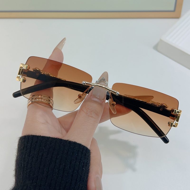 1 Pc Fashionable Women Men Sunglasses Frameless Rectangular Personalized Sunglasses for Daily Life Vintage Sun Glasses - Image 8