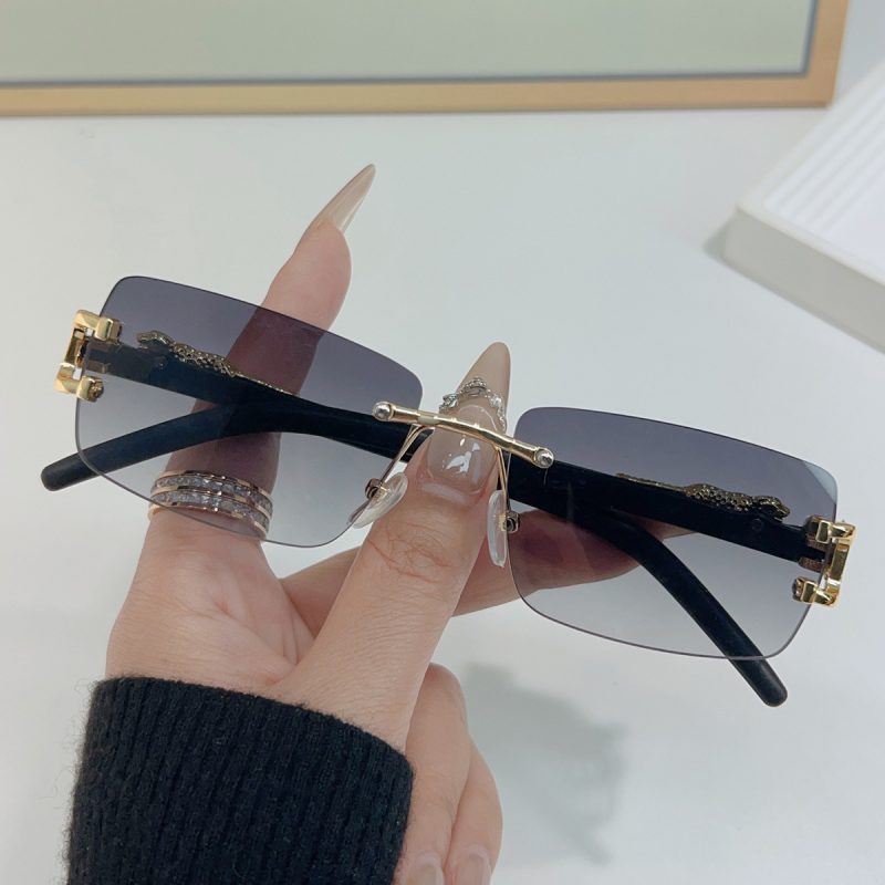 1 Pc Fashionable Women Men Sunglasses Frameless Rectangular Personalized Sunglasses for Daily Life Vintage Sun Glasses - Image 9