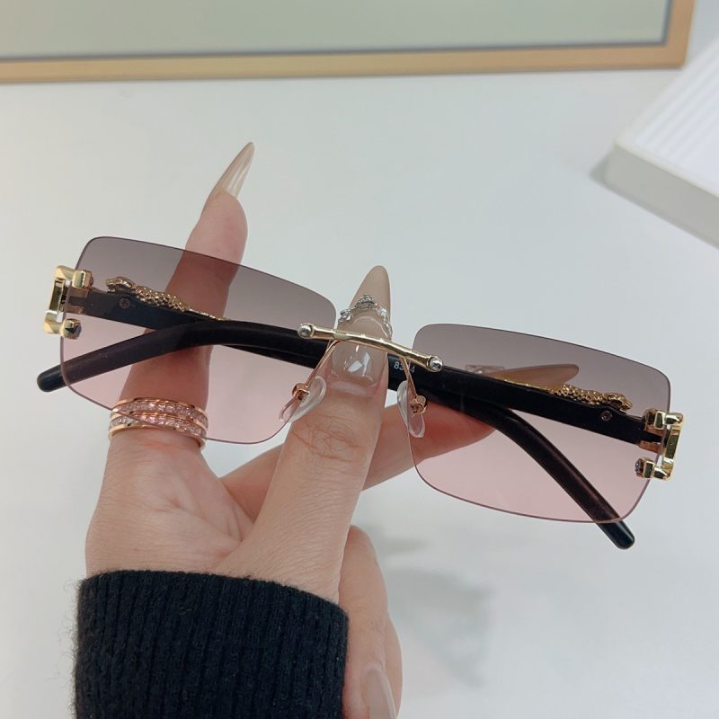 1 Pc Fashionable Women Men Sunglasses Frameless Rectangular Personalized Sunglasses for Daily Life Vintage Sun Glasses - Image 10
