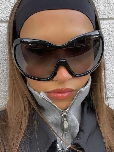 one piece oversized Y2K sunglasses for women men vintage square shield gradient hip hop sun glasses female sexy driving shades