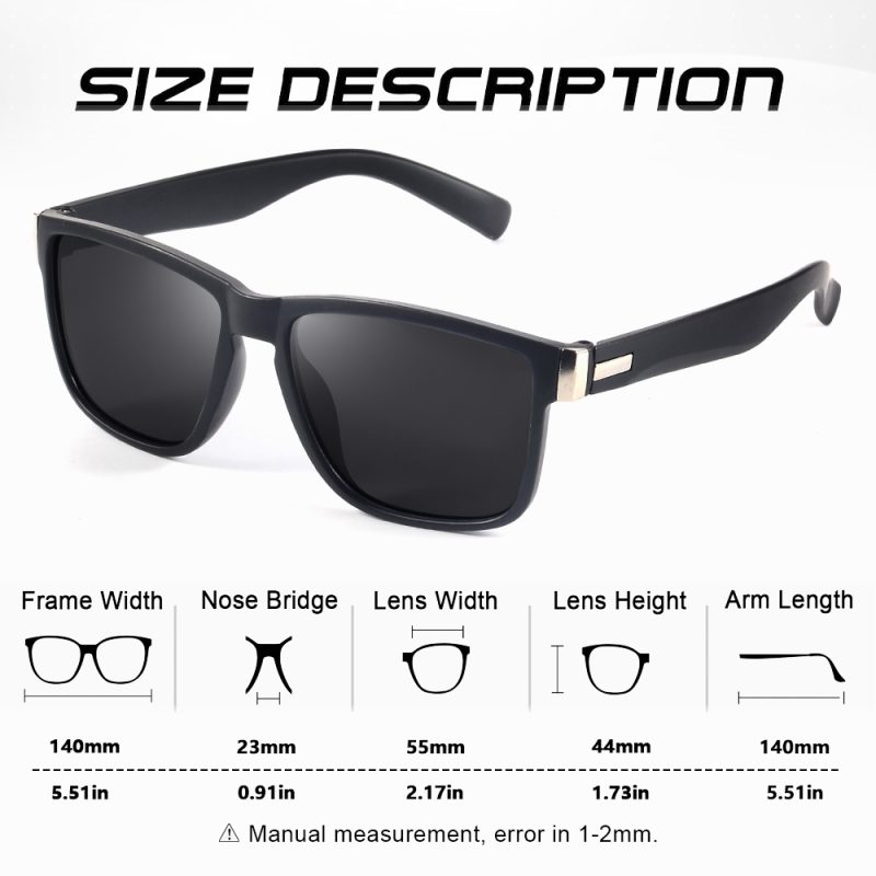 AIMISUV 3 Pieces Fashion Square Unisex Vintage Sunglasses for Men Women Driving Fishing Anti Glare Sun Glasses Male UV400 - Image 5
