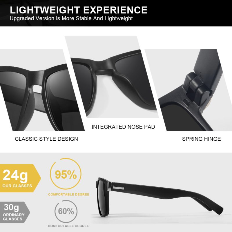 AIMISUV 3 Pieces Fashion Square Unisex Vintage Sunglasses for Men Women Driving Fishing Anti Glare Sun Glasses Male UV400 - Image 6