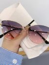 Vintage Cat Eye Frame Sunglasses Women 2024 Luxury Brand Designer Fashion Female Eyewear Retro Trendy Sun Shades for Lady