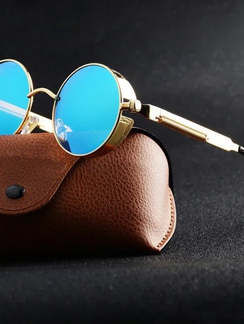 Classic Gothic Steampunk Sunglasses Luxury Brand Designer High Quality Men and Women Retro Round Metal Frame Sunglasses UV400