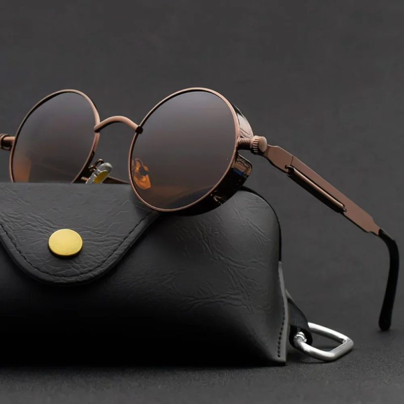 Classic Gothic Steampunk Sunglasses Luxury Brand Designer High Quality Men and Women Retro Round Metal Frame Sunglasses UV400 - Image 3