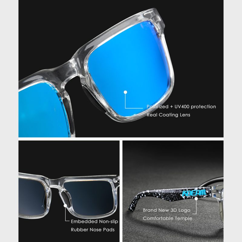 KDEAM Original Brand Design Polarized Sunglasses For Men High Quality Square Sun Glasses Fashion Women Shades 30 Colors Choices - Image 2