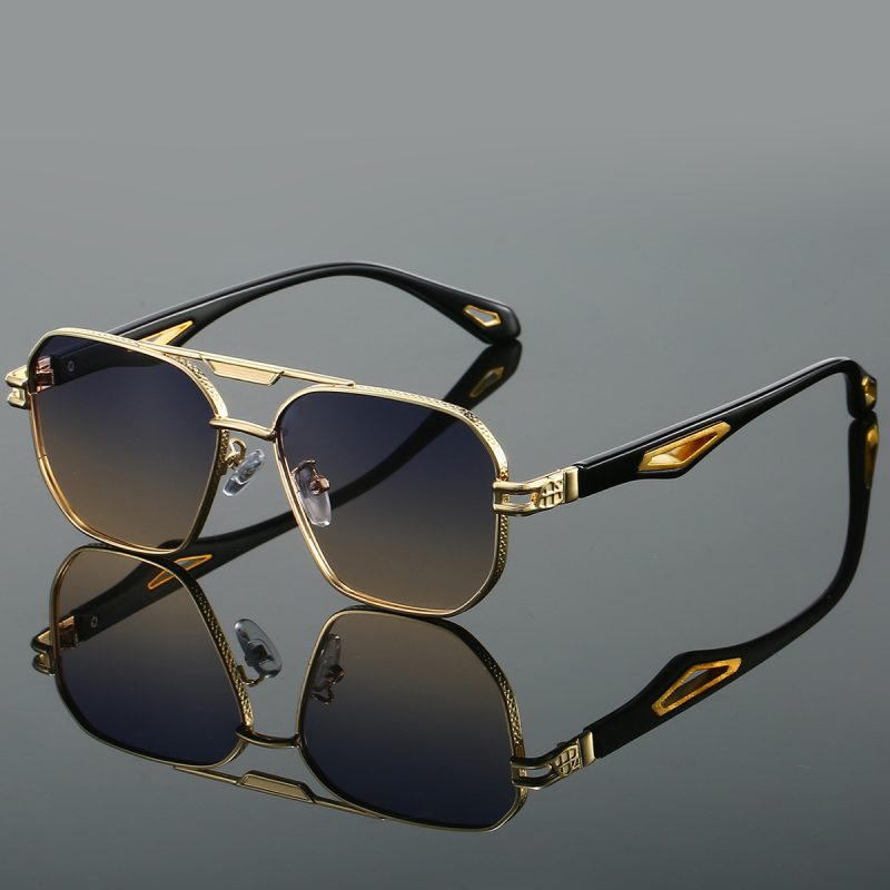 KAMMPT Vintage Square Sunglasses Men New Classic Double Bridge Gradient Shades Trendy Retro Brand Designer Outdoor Sun Glasses