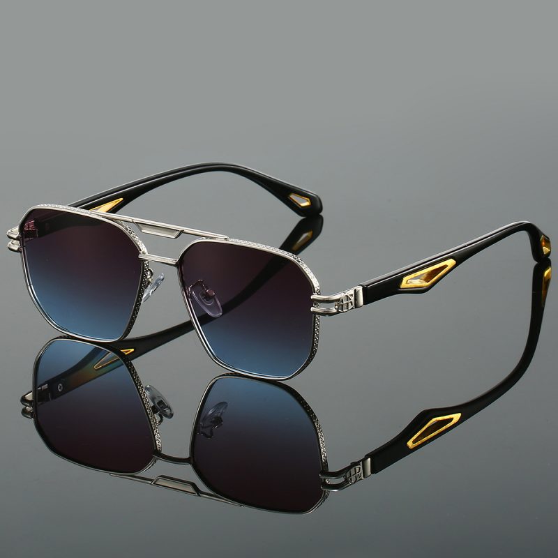 KAMMPT Vintage Square Sunglasses Men New Classic Double Bridge Gradient Shades Trendy Retro Brand Designer Outdoor Sun Glasses - Image 3