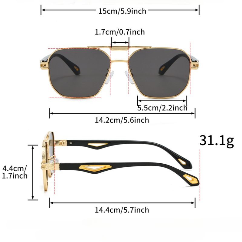 KAMMPT Vintage Square Sunglasses Men New Classic Double Bridge Gradient Shades Trendy Retro Brand Designer Outdoor Sun Glasses - Image 6