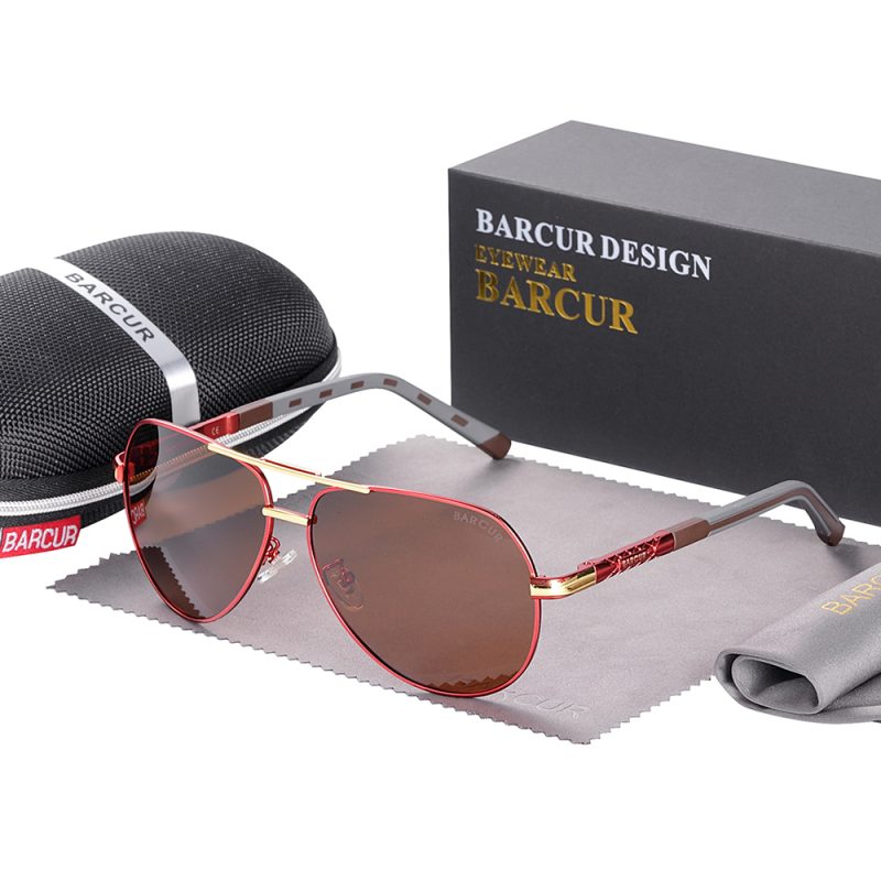 BARCUR Aluminum Vintage Men's Sunglasses Men Polarized Coating Classic Sun Glasses Women Shade Male Driving Accessories Eyewear - Image 12