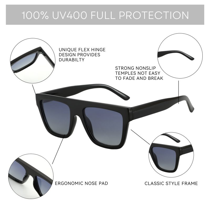 ZENOTTIC Retro Square Polarized Sunglasses Women Men Acetate Sunnies Small 90s Style Vintage Shades Sun Glasses - Image 3