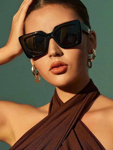 Oversized Square Sunglasses Women Personality Simple 2024 Eyewear Women Fashion Retro Glasses Women Gafas De Sol Mujer