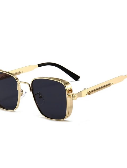 New European and American retro box edging steam punk men's sunglasses with personalized metal springs, Indian sunglasses