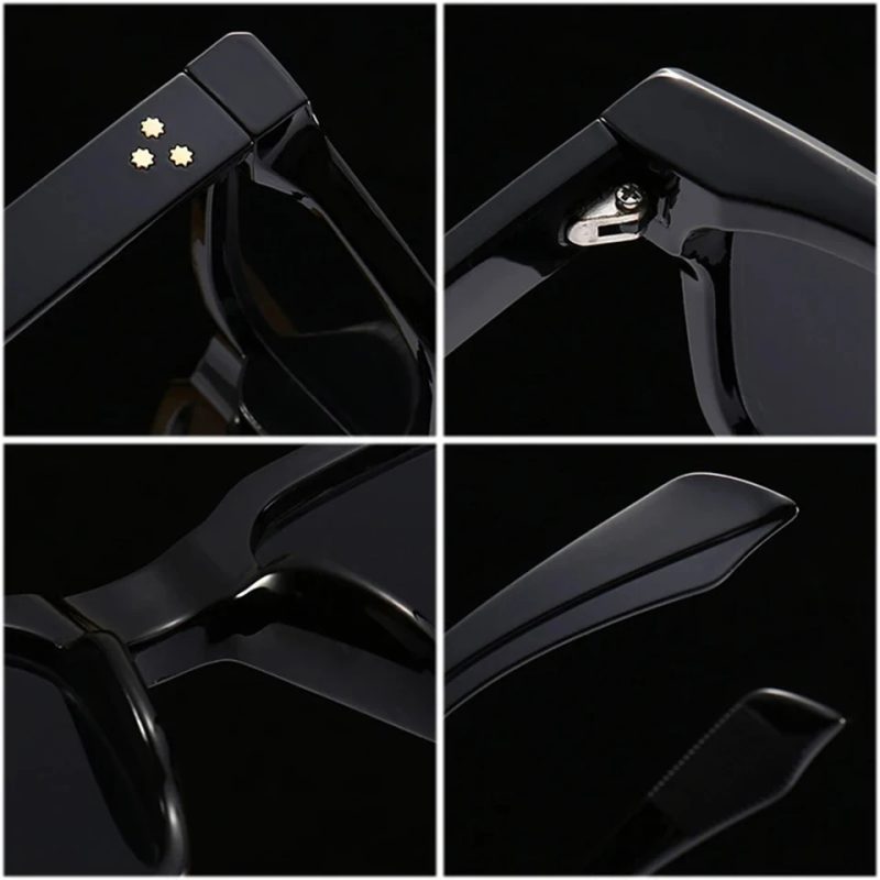 BEGREAT Square Rivets Gradient UV400 Sunglasses Men Shades Vintage Dark Green Trending Sunglasses for Women - Image 5