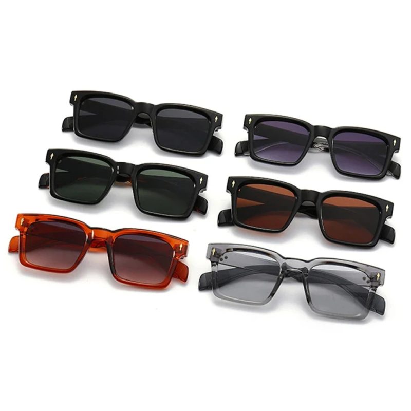 BEGREAT Square Rivets Gradient UV400 Sunglasses Men Shades Vintage Dark Green Trending Sunglasses for Women - Image 6