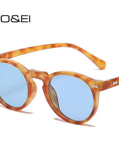 SO&EI Retro Round Polarized Sunglasses Women Fashion Rivets Decoration Shades UV400 Men Punk Dark Green Sun Glasses