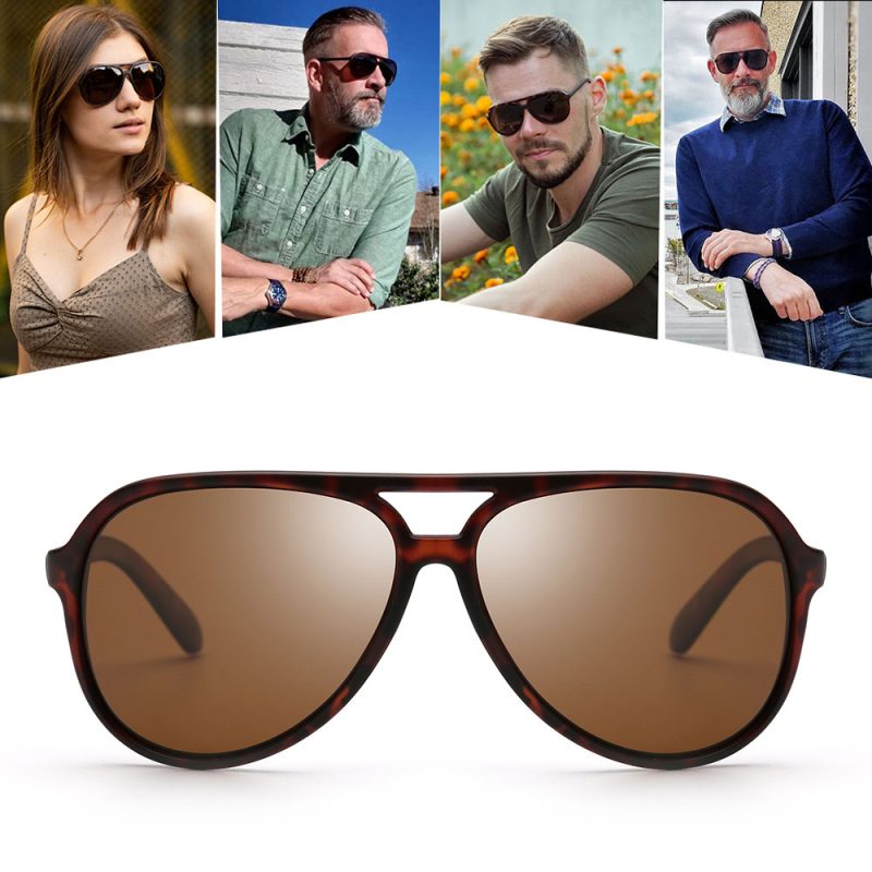 JIM Polarized Sunglasses Men Women, Ultralight Retro Aviator Shades for Driving Fishing UV400 - Image 2