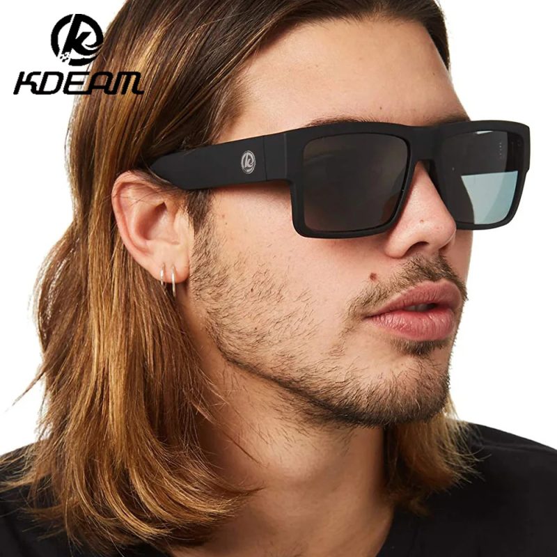 KDEAM Classic Square Polarized Sports Sunglasses Fashion Outdoor Fishing Glasses Men's Sunshade Windproof Anti UV Sun Glasses