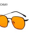 SO&EI New Fashion Square Women Sunglasses Retro Clear Lens Metal Frame Men Punk Orange Sun Glasses Shades UV400