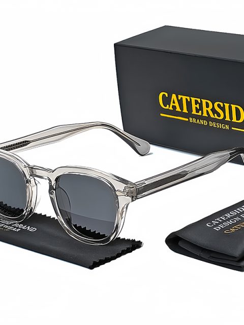 CATERSIDE Retro Small Circular Sunglasses Men Punk Propionic Luxury Brand Design Sun Glasses Women Business Party Eyewear UV400