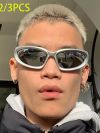 1/2/3pcs fashionable men's and women's sunglasses high-end Y2K square bicycle glassesUV resistant sunglasses outdoor hiking glas